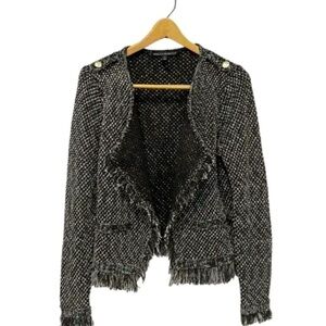 White House Black Market Black Tweed Cardigan Jacket